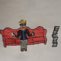 Leaf sittin on couch